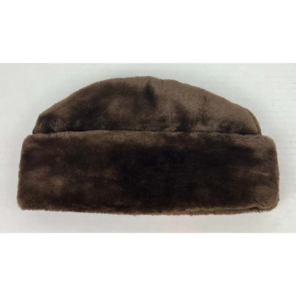 Vtg Large Country Gentleman Winter Faux Fur Trapper Ushanka Hat W/ Ear Coverings